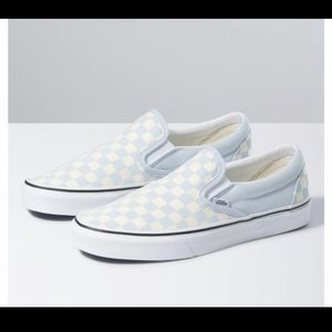 Light blue checkered vans